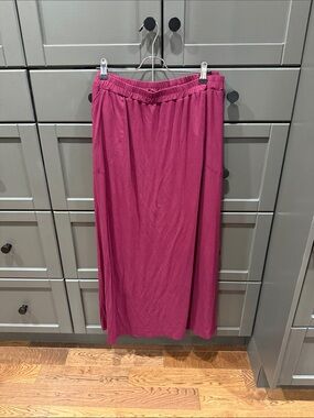 Sympli Fuchsia Elastic-Waist Maxi Skirt